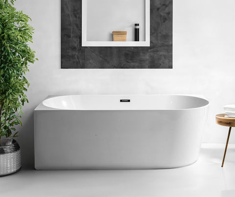 Alpine - Madrid Back To Wall Corner Bath White 160cm