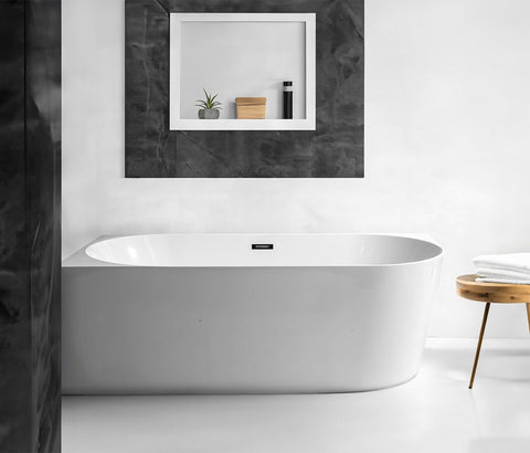 Alpine - Madrid Back To Wall Corner Bath White 160cm