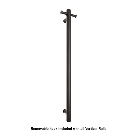 Thermogroup - Brushed Brass Round Vertical Single Heated Towel Rail W142xH900xD100mm