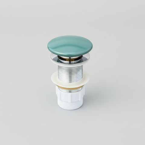 Matte Green Pop-up waste 32 mm Non-over Flow with Matte Green Ceramic Cap