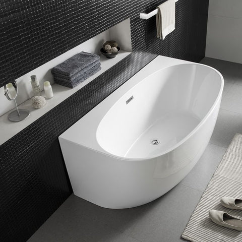 Alpine - Morocco Back To The Wall Free Standing Bath 150cm White