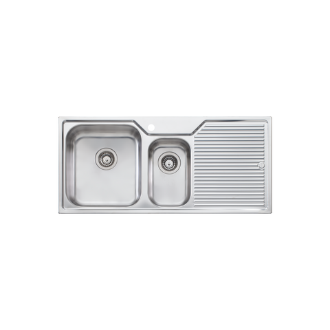Oliveri - Nu-Petite 1 & 1/2 Bowl Topmount Sink With Drainer