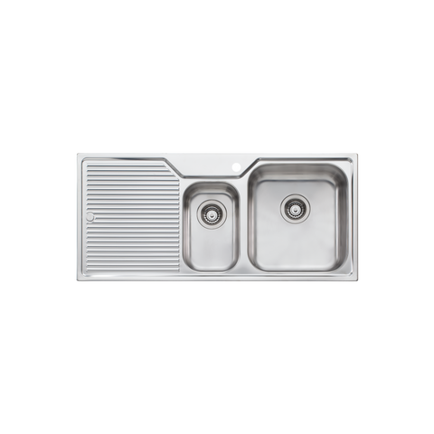 Oliveri - Nu-Petite 1 & 1/2 Bowl Topmount Sink With Drainer