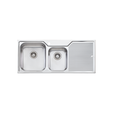 Oliveri - Nu-Petite 1 & 3/4 Bowl Topmount Sink With Drainer