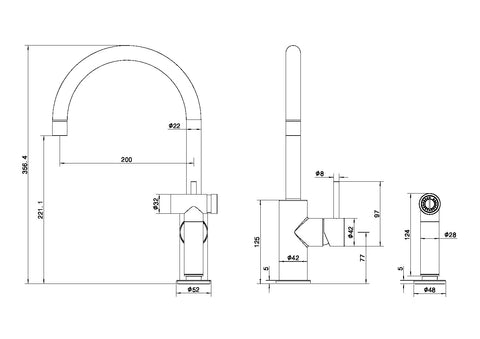 Nero - Zen SS316L Kitchen Mixer With Hand Spray