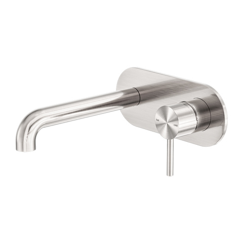 Nero - Zen SS316 Wall Basin/Bath Mixer 185/230mm Spout