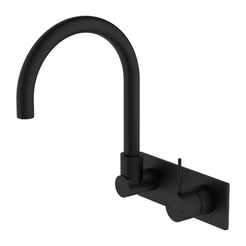 Nero - Mecca Wall Basin/Bath Mixer Swivel Spout Handle Up