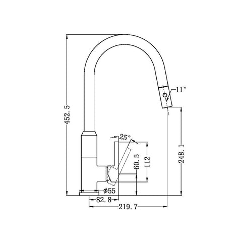 Nero - Pearl Pull Out Sink Mixer With Vegie Spray Function
