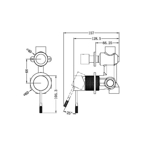 Nero - Opal Shower Mixer With Divertor Separate Plate