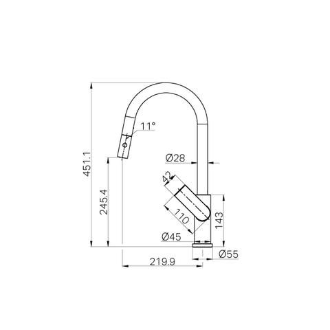 Nero NR321508 - Bianca Pull Out Sink Mixer With Vegie Spray Function