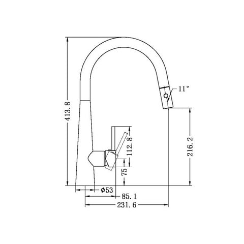 Nero - Dolce Pull Out Sink Mixer With Vegie Spray Function