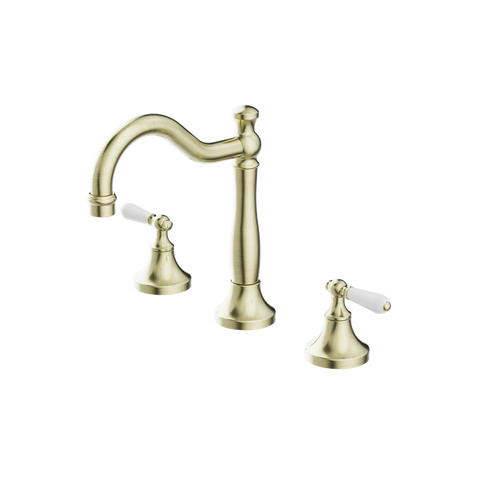 Nero - York Basin Set With White Porcelain Lever