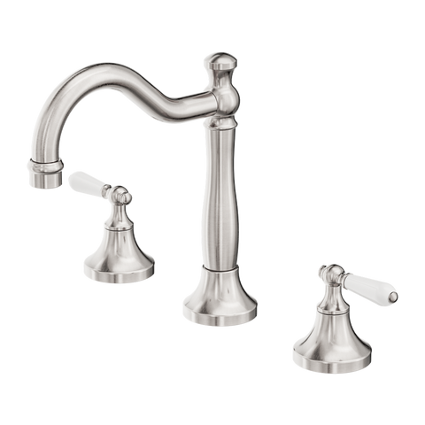 Nero - York Basin Set With White Porcelain Lever