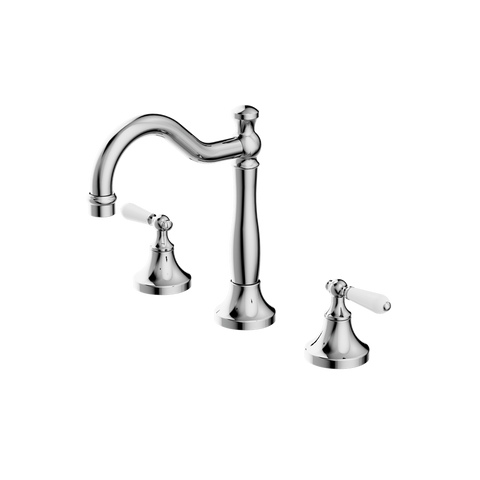 Nero - York Basin Set With White Porcelain Lever