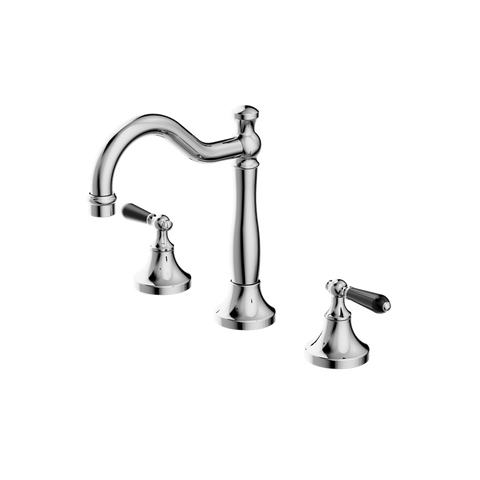 Nero - York Basin Set With Black Porcelain Lever