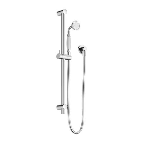 Nero - York Shower Rail With White Porcelain Hand Shower