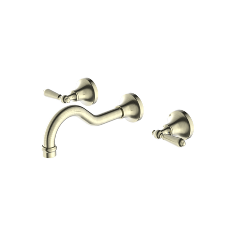 Nero - York Wall Basin Set With Metal Lever