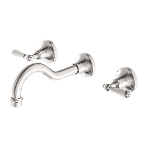 Nero - York Wall Basin Set With Metal Lever