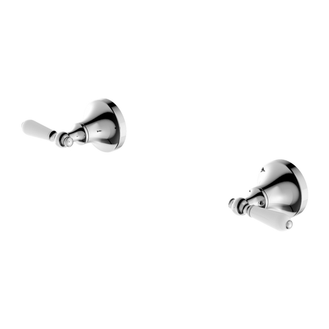 Nero - York Wall Top Assemblies With White Porcelain Lever