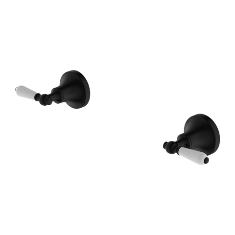 Nero - York Wall Top Assemblies With White Porcelain Lever