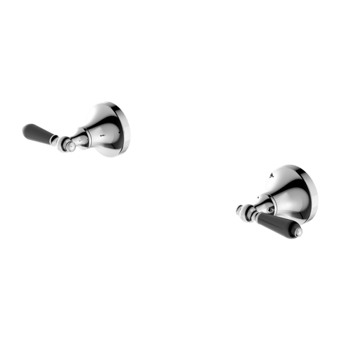 Nero - York Wall Top Assemblies With Black Porcelain Lever