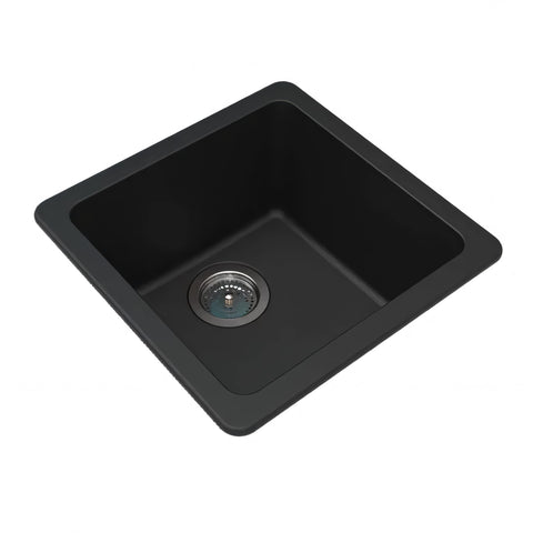 Black Granite Single Bowl Kitchen Sink 422x422x203mm