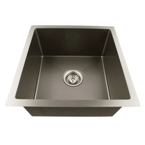 Dark Grey Stainless Steel Single Bowl Kitchen Sink 440x440x205mm