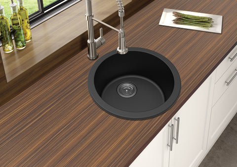 Black Granite Single Bowl Kitchen Sink 460mm