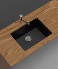 Black Granite Single Bowl Undermount Kitchen Sink 635x469x241mm