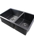 Dark Grey Stainless Steel 1 & 1/2 Bowl Kitchen Sink 710x450x205mm