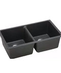 Black Granite Double Bowl Undermount Kitchen Sink 838x476x241mm