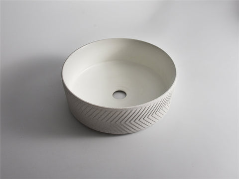 Claya - P-Arrow-36-TMW Round Basin, Matte White