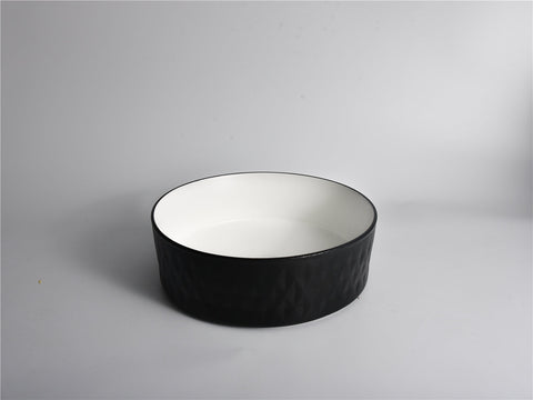 Claya - P-Diamond-36-TMB Round Basin, Matte Black / Matte White