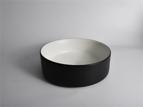 Claya - P-Luna-36-TMB Round Basin, Matte Black / Matte White
