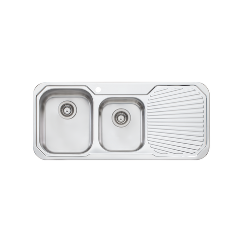 Oliveri - Petite 1 & 3/4 Bowl Sink With Drainer