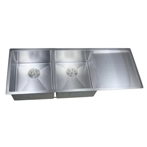 Poseidon - Stainless Steel Double Bowl Kitchen Sink With Drainer in 4 Finishes