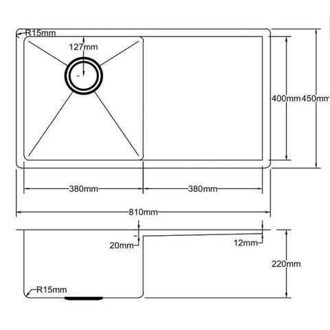 Poseidon - Stainless Steel Kitchen Sink With Drainer in 4 Finishes