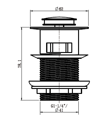 Modern National - Pop-Up Basin Waste 32mm With Overflow