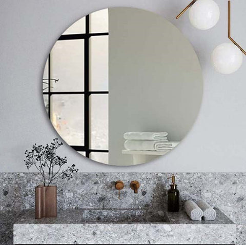 Aqua Perla - Pencil Edge Round Plain Mirror 600mm