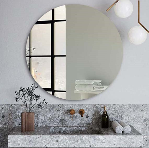 Aqua Perla - Pencil Edge Round Plain Mirror 600mm