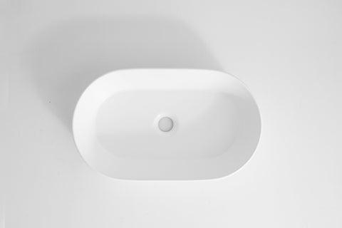 Claya - Pill-52-MW Pill Shaped Basin, Matte White