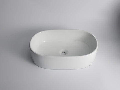 Claya - Pill-56 Pill Shaped Basin, Gloss White