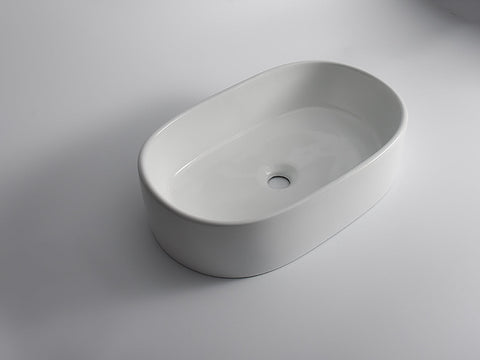 Claya - Pill-56 Pill Shaped Basin, Gloss White