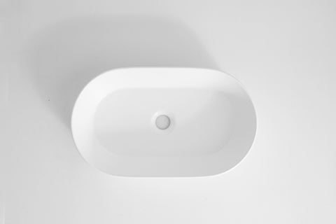 Claya - Pill-60-fluted Pill Shaped Basin, Gloss White