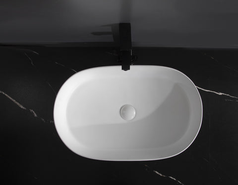 Claya - Pill 60 Fluted Pill-Shaped Basin, Matte White