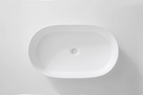 Claya - Pill 60 Fluted Pill-Shaped Basin, Matte White