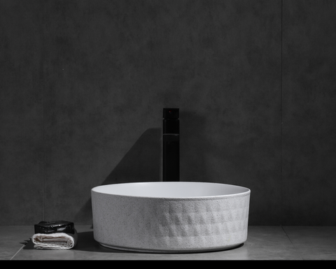 Claya - Polar-36-Diamond TMW Round Basin, Matte White