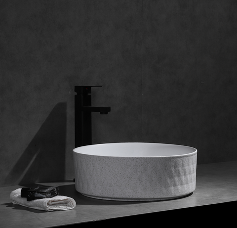 Claya - Polar-36-Diamond TMW Round Basin, Matte White