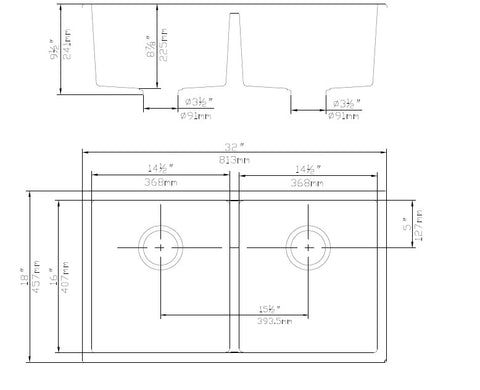 Poseidon - White Double Granite Sink Top/Undermount Matte White