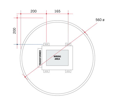 Backlit Round Mirror with Border Warm Light 610mmØ 18 Watts